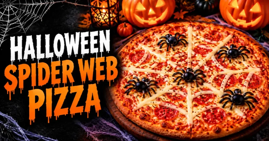 Halloween Spider Web Pizza